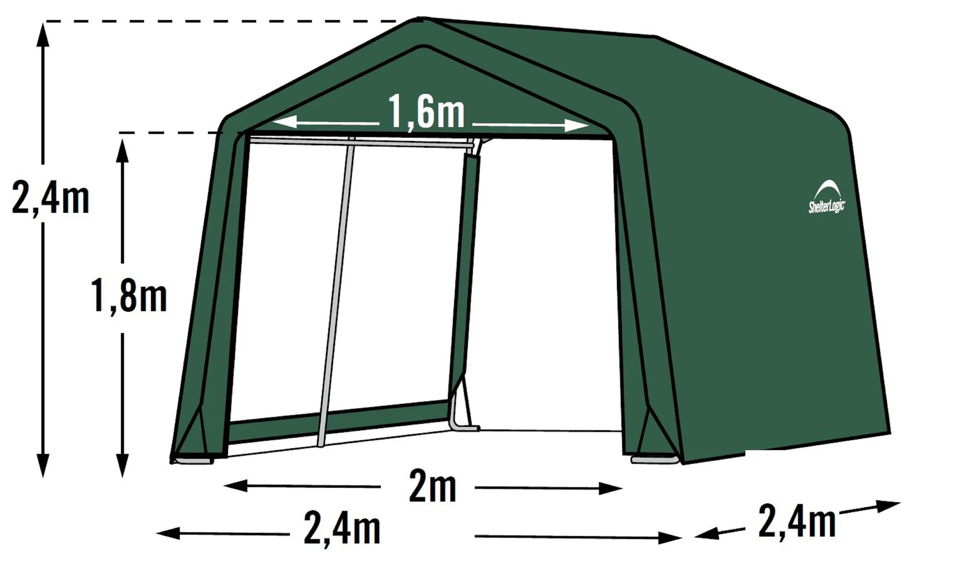 Gerätehaus Shed-in-a-Box 5,76 m², grün - 5