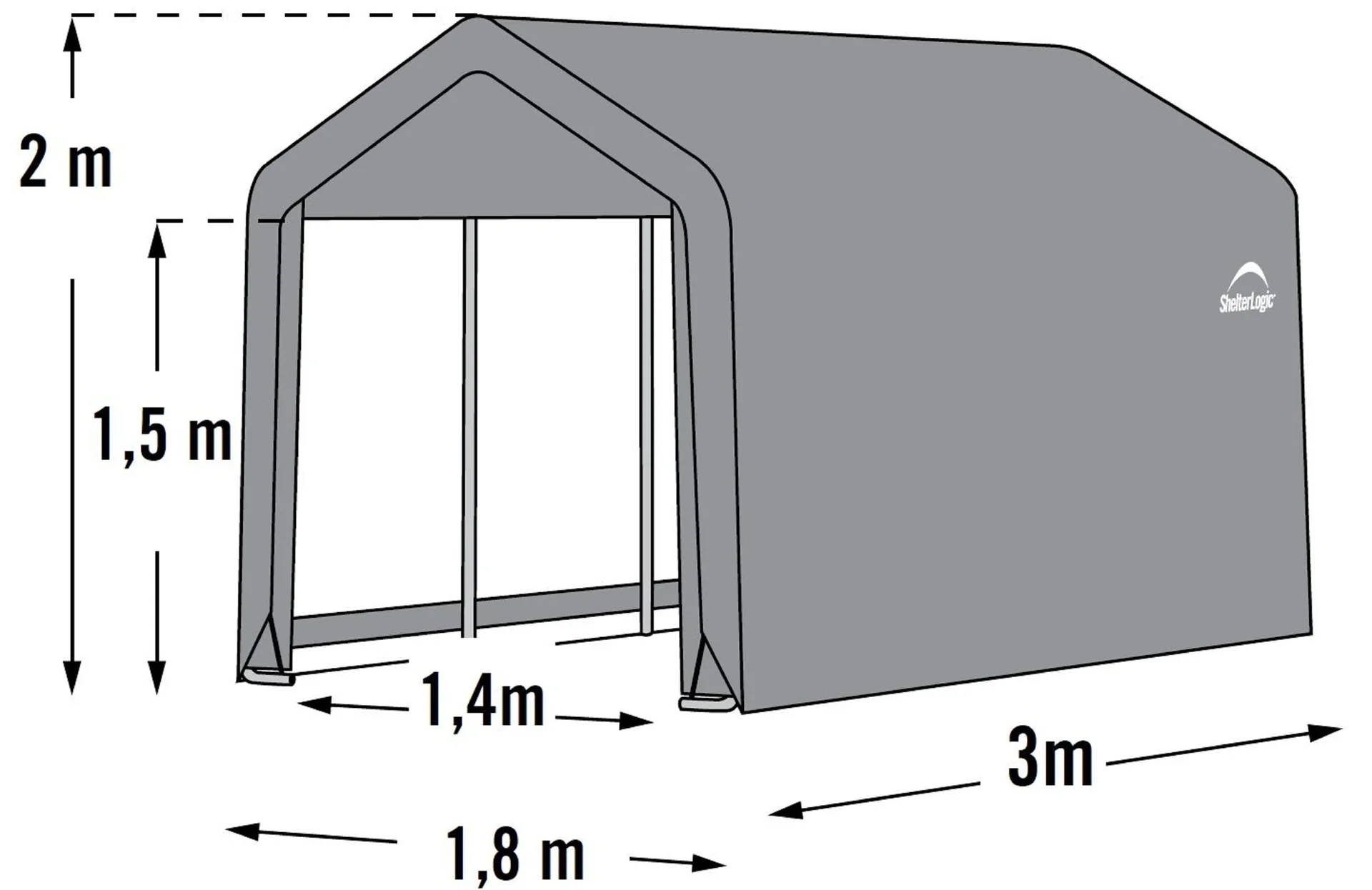 Gerätehaus Shed-in-a-Box 5,4 m², grau - 4