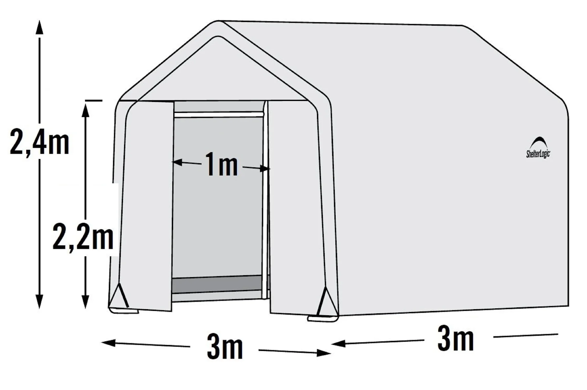 Gewächshaus 9 m², weiß - 4
