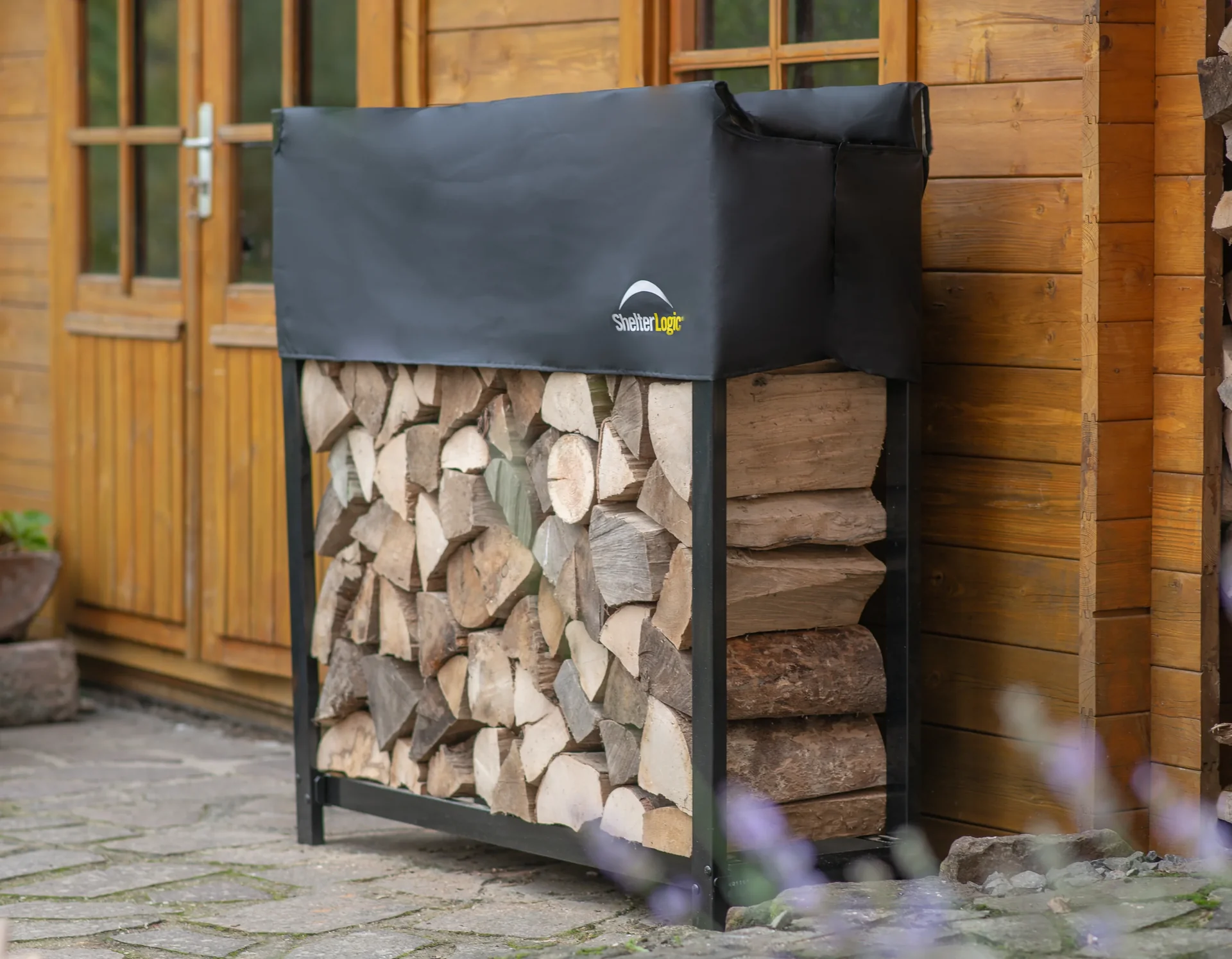 Kaminholzregal 120 cm mit Cover, Traglast 1.000 kg - 4