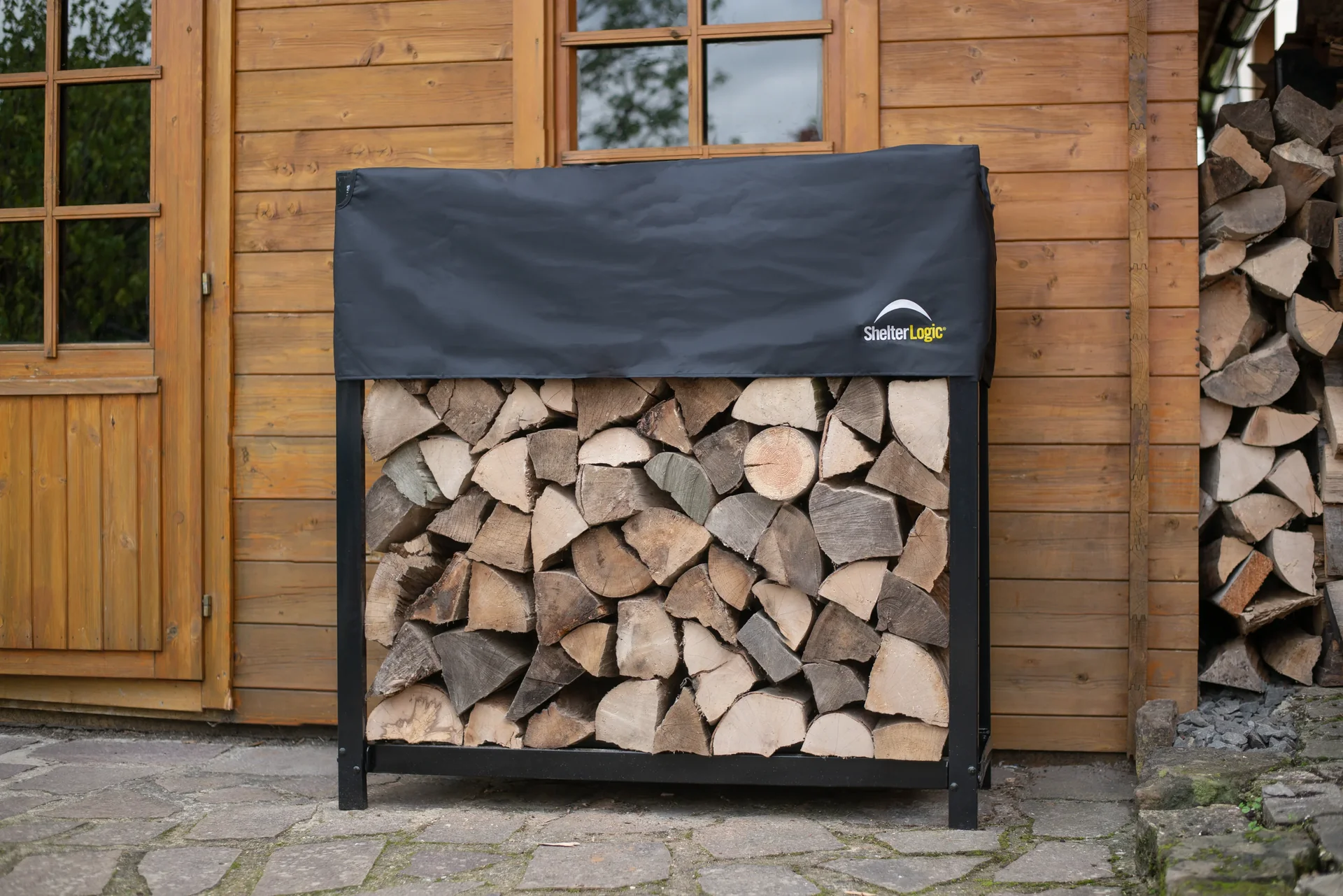 Kaminholzregal 120 cm mit Cover, Traglast 1.000 kg - 5