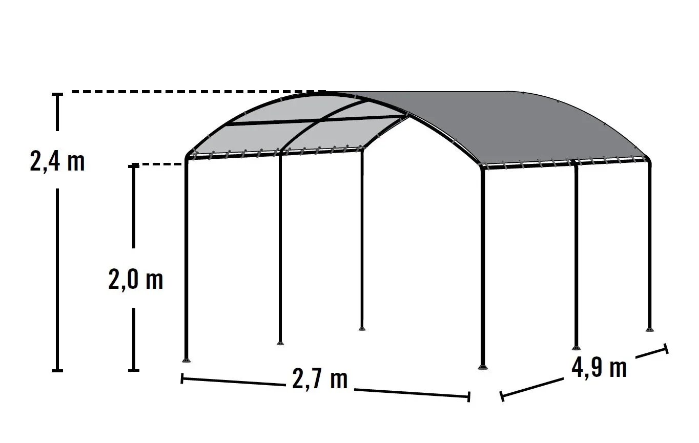 Carport Unterstand, sand - 1
