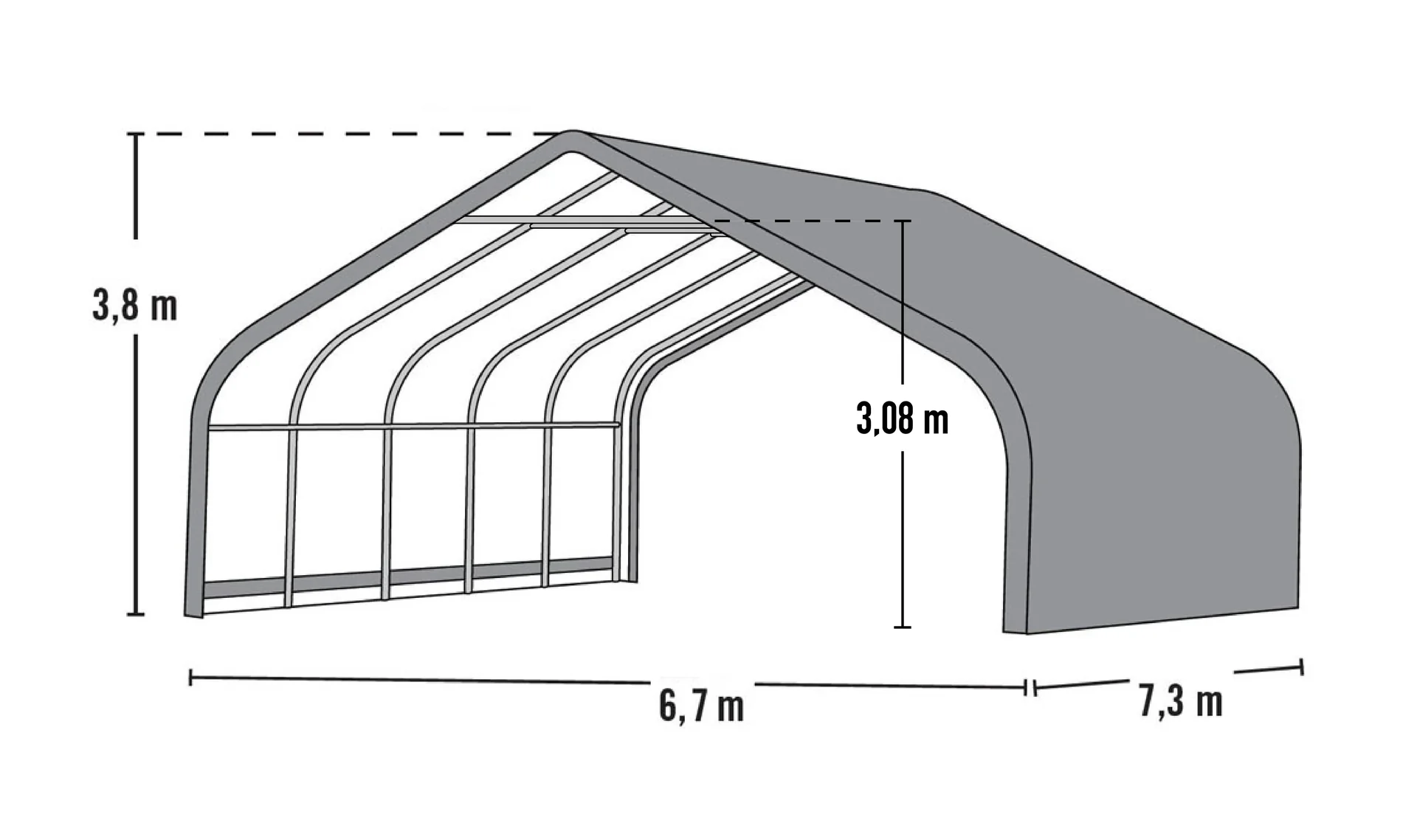 Weidezelt 49,6 m² - 1