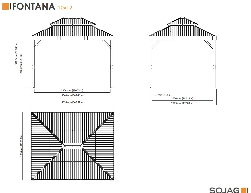 Vorhang-Set für Pavillon Fontana 1012 - 3