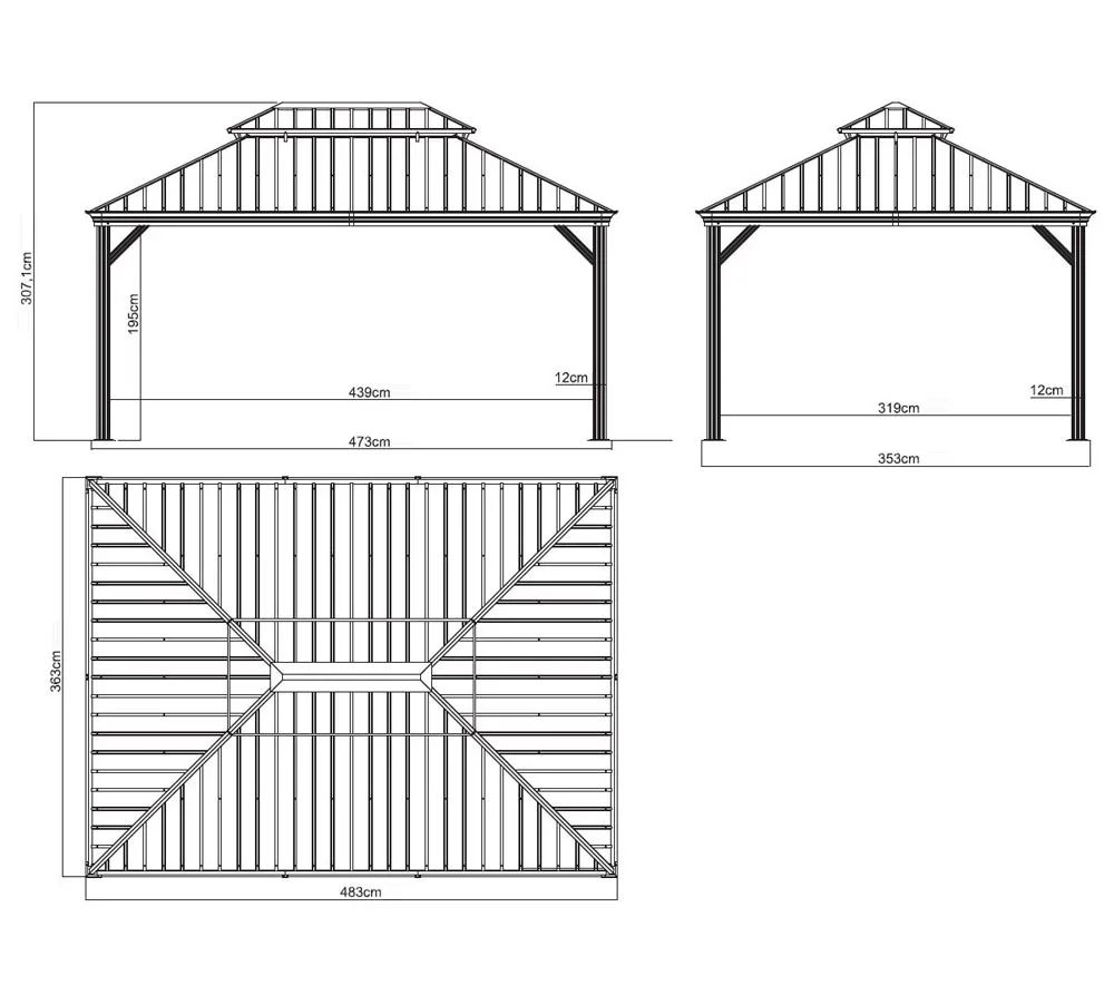 Vorhang-Set passend zum Pavillon Messina 12x16 champagner - 3