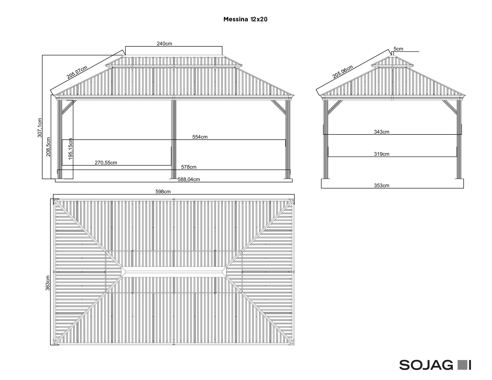 Vorhang-Set passend zum Pavillon Messina 12x20 - 9