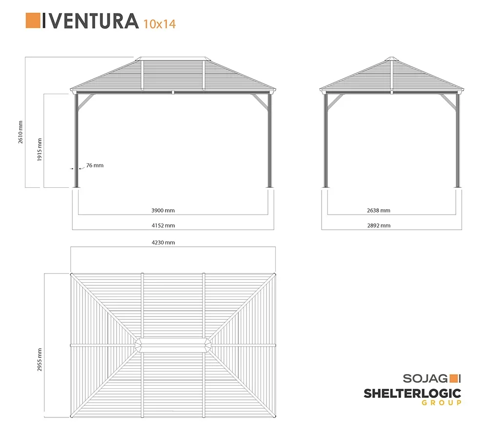Vorhang-Set passend zum Pavillon Ventura 10x14 - 1