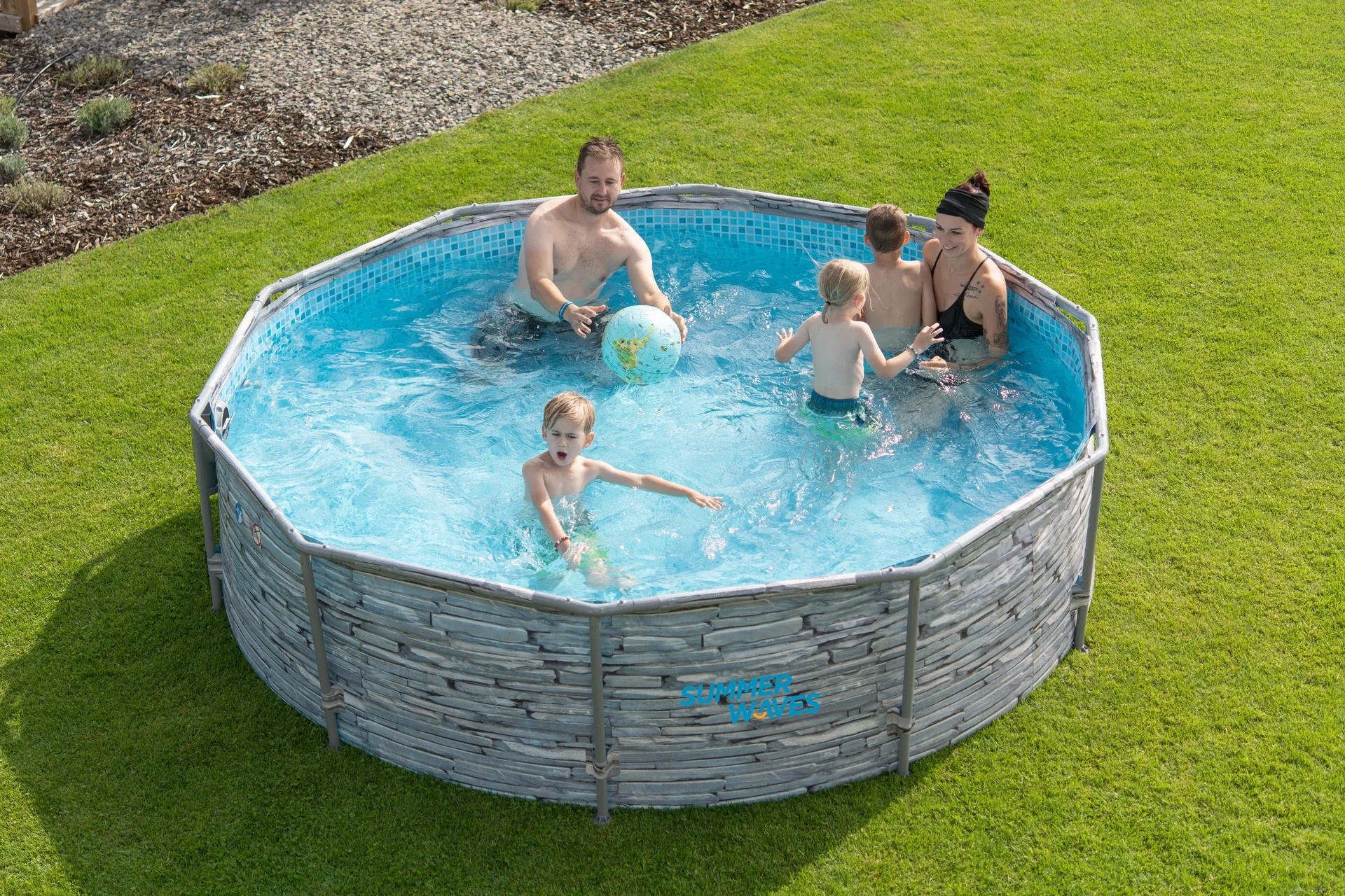 Pool Active Frame, Durchmesser 305 x 76 cm, Stein Grau - 0