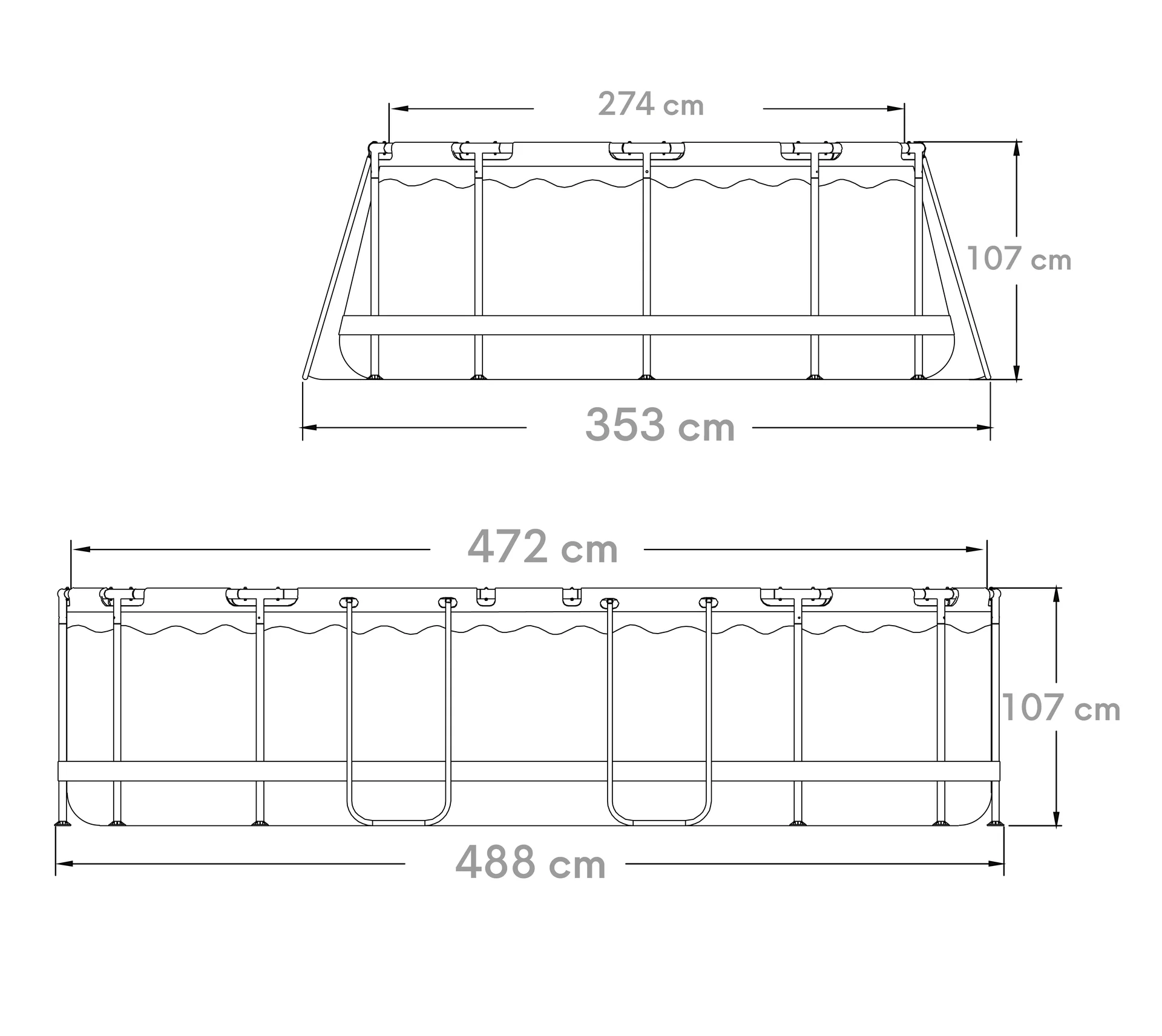 Active Frame 488 x 305 x 107 cm, anthrazit - 0