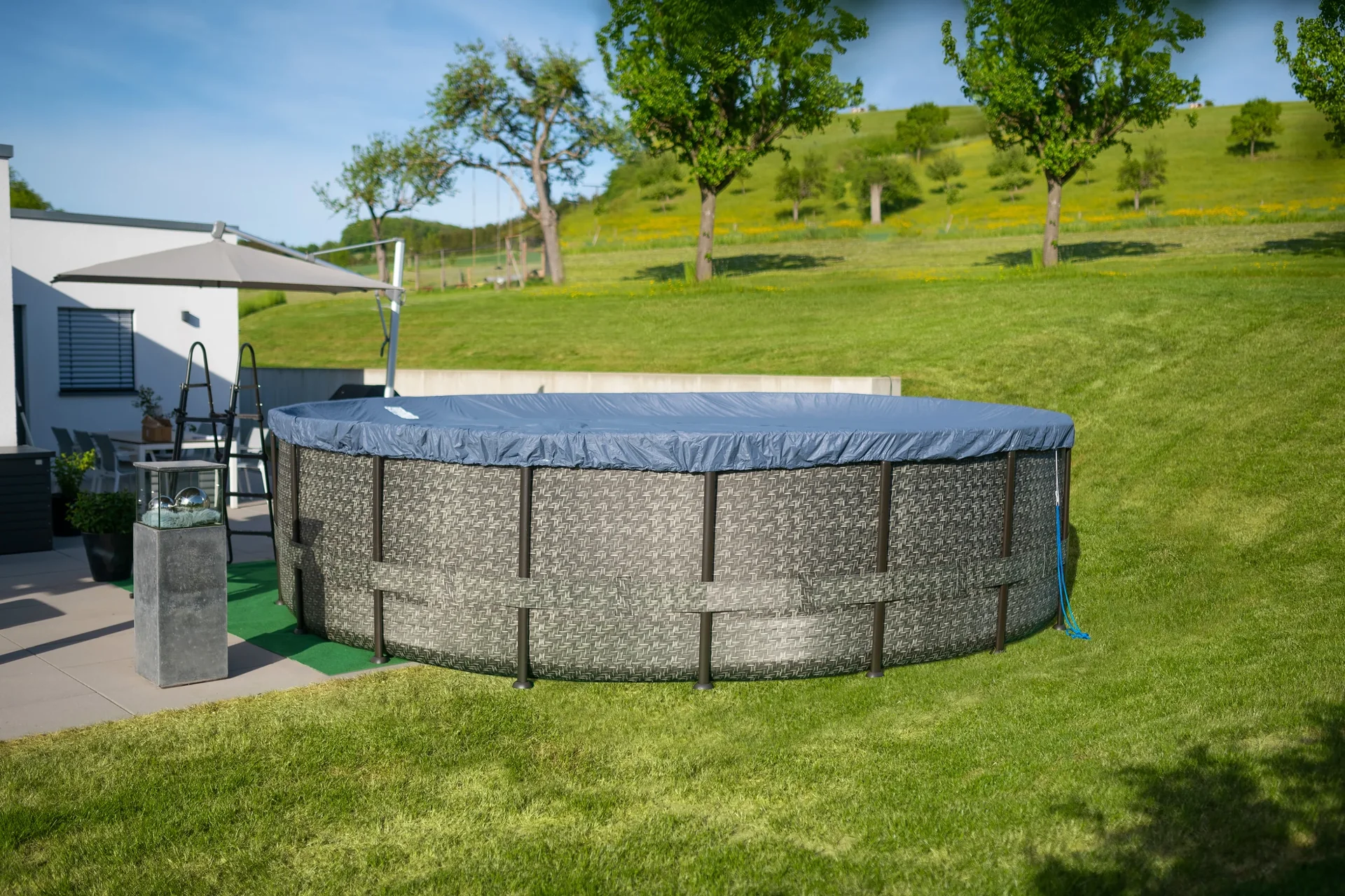 Pool Elite 549 x 132 cm, Rattan Grau - 5