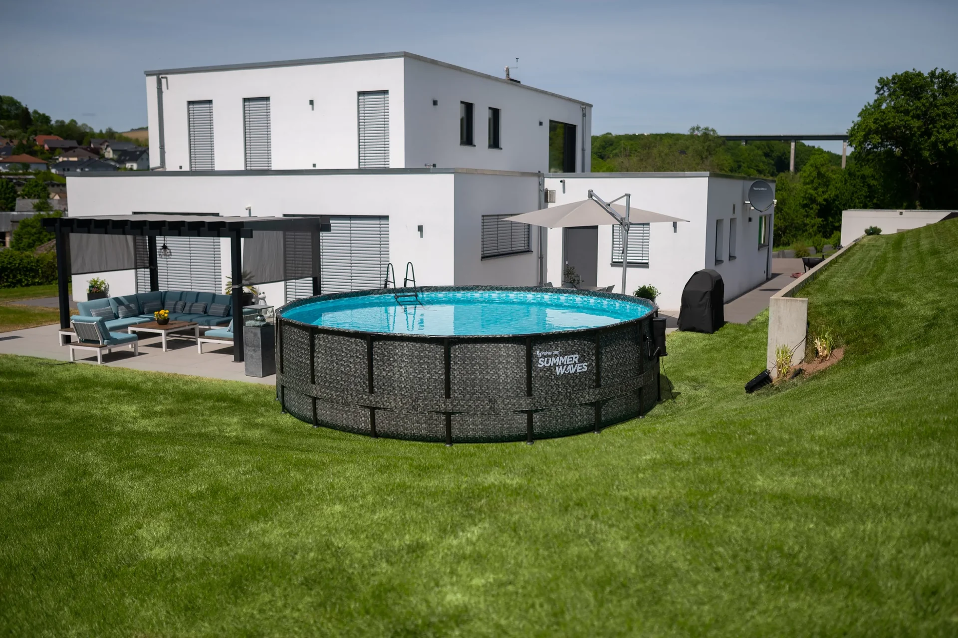 Pool Elite 549 x 132 cm, Rattan Grau - 11