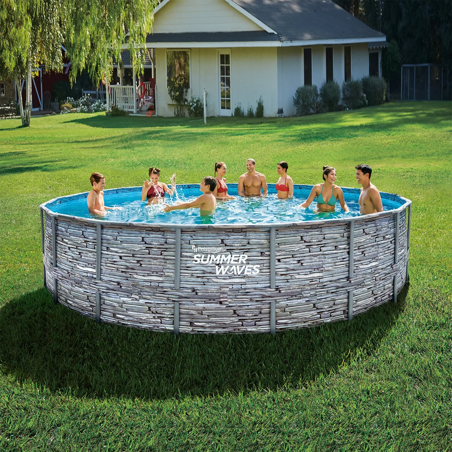 Pool Elite 549 x 132 cm, Stein-Grau - 2