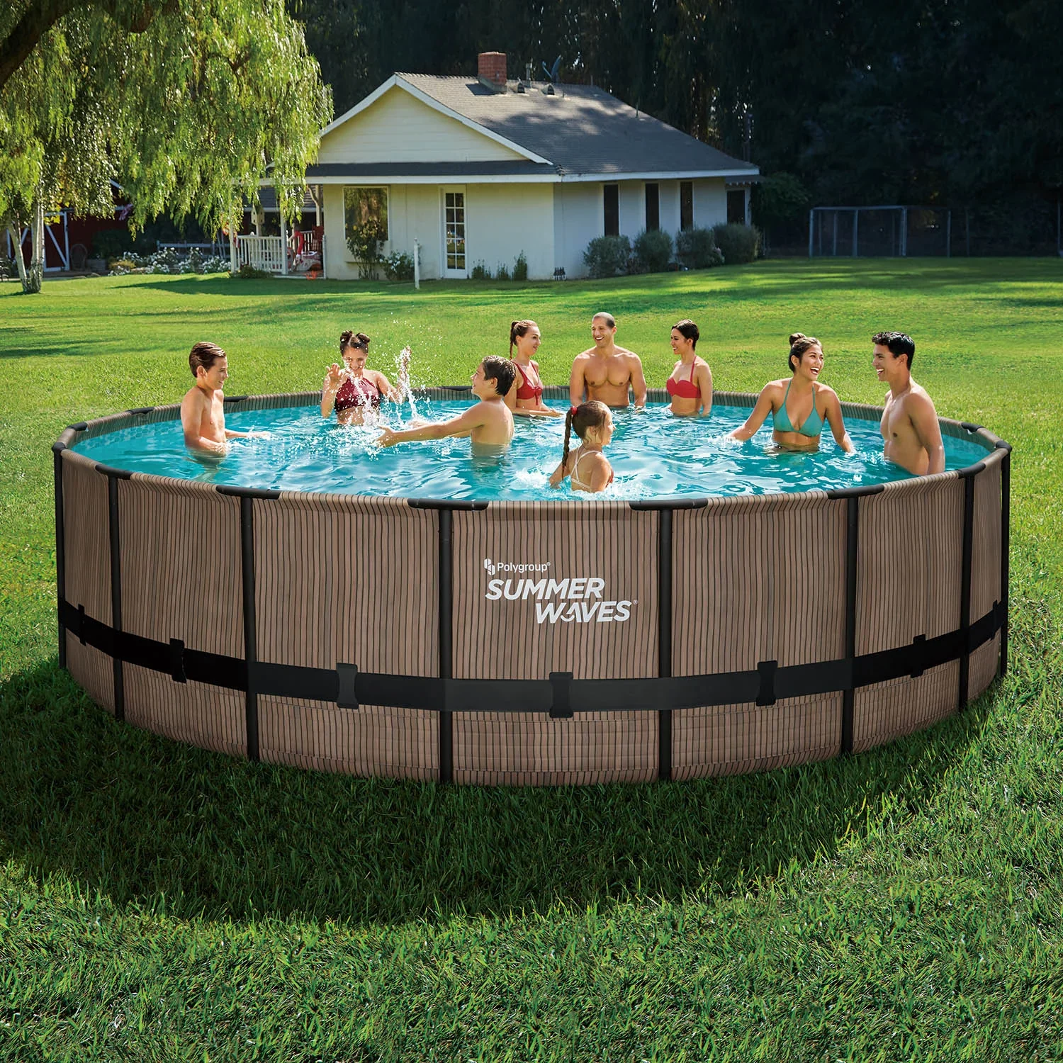 Pool Elite 549 x 132 cm, Teak-Optik - 4