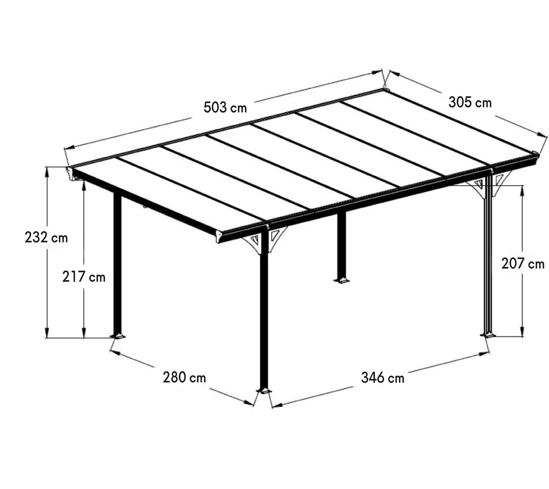 Carport Flachdach 15 m - 5