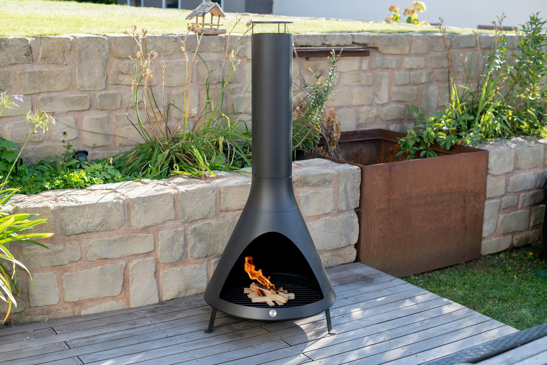 Feuerstelle inkl. Rauchablass schwarz - 0