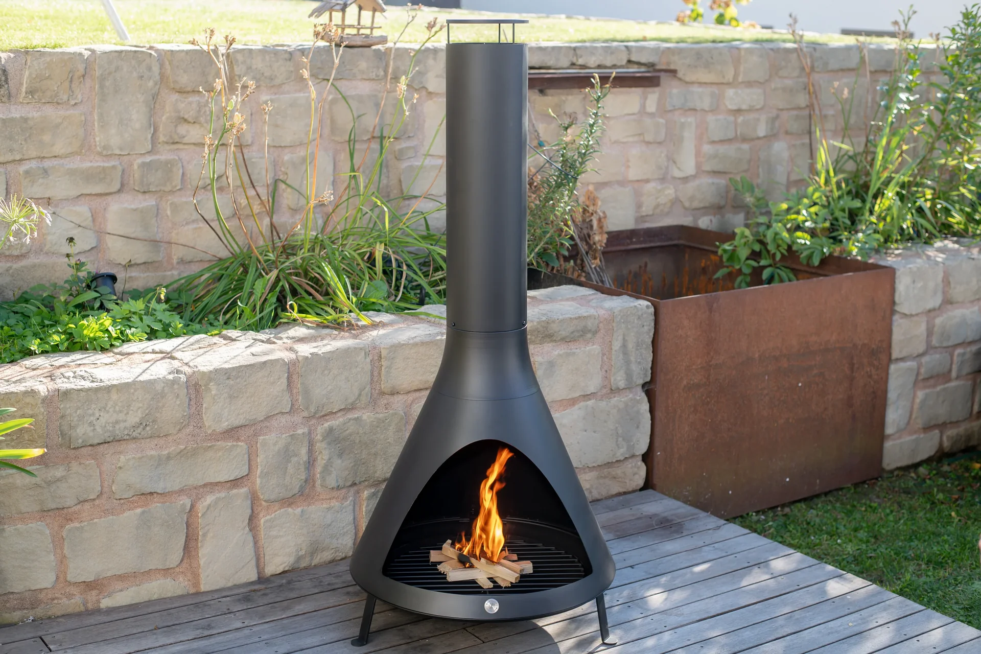 Feuerstelle inkl. Rauchablass schwarz - 4