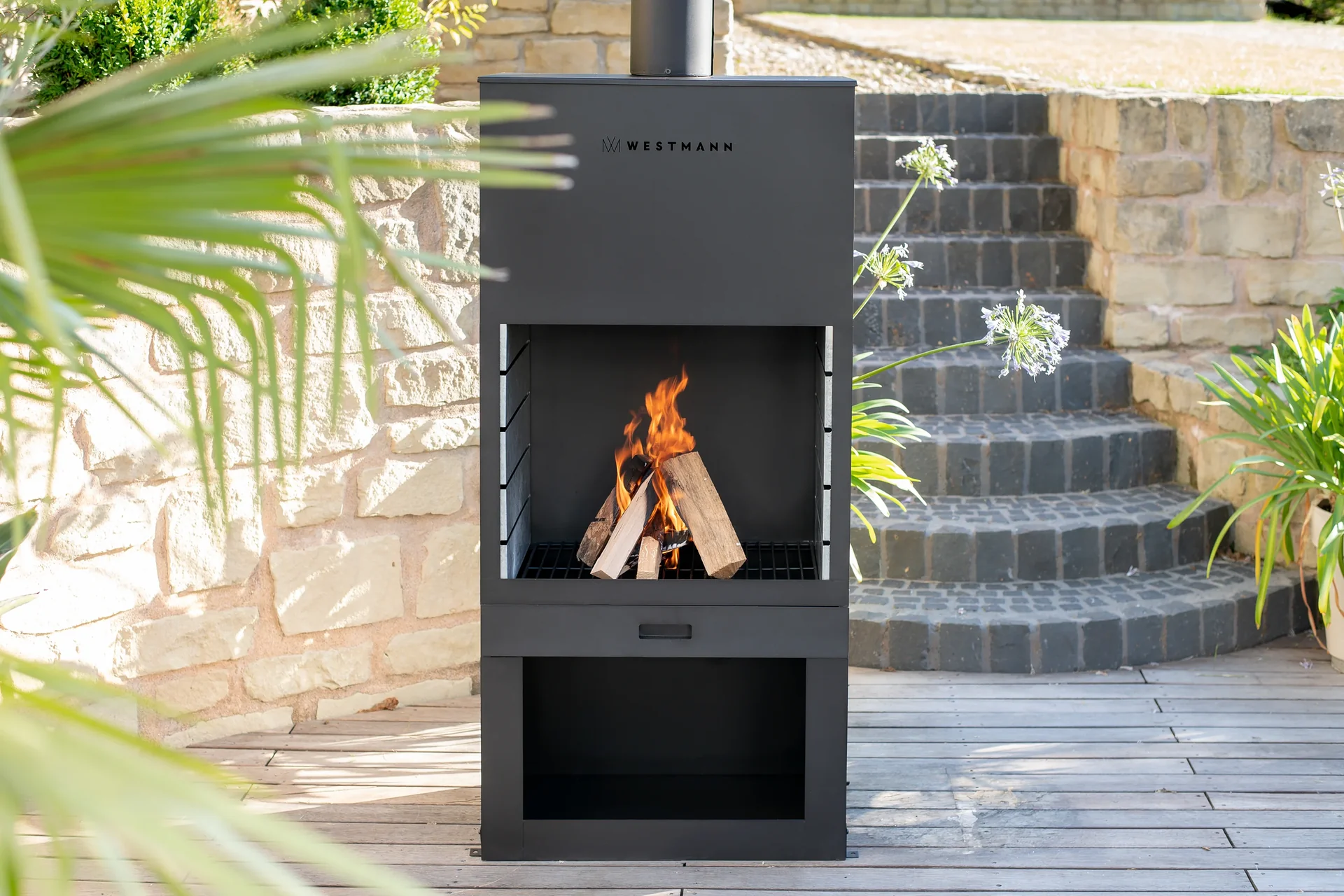 Grill und Gartenkamin schwarz - 3