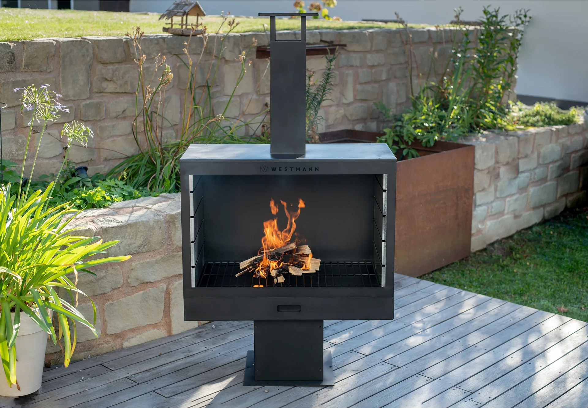 Grill und Kaminofen schwarz - 0