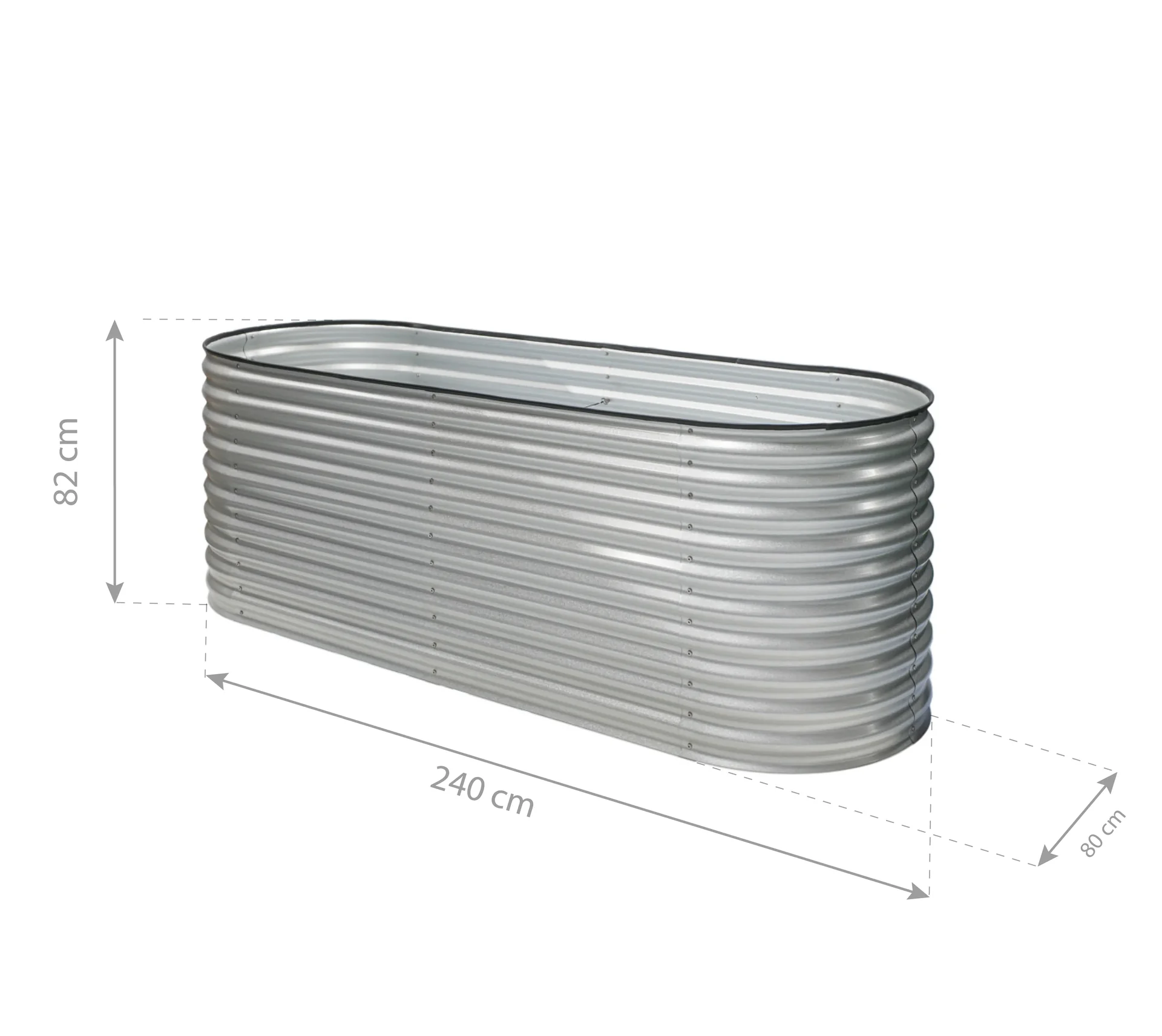 Metall Hochbeet Oval 160 cm - 3