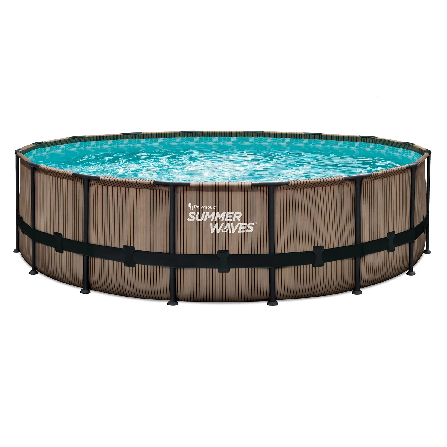 Pool Elite 488 x 122 cm, Teak Optik - 1