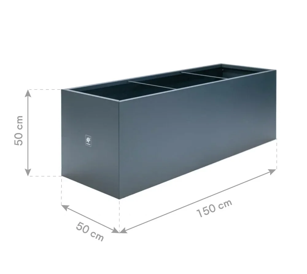 Pflanzkasten 150 x 100 x 50 cm, anthrazit - 2