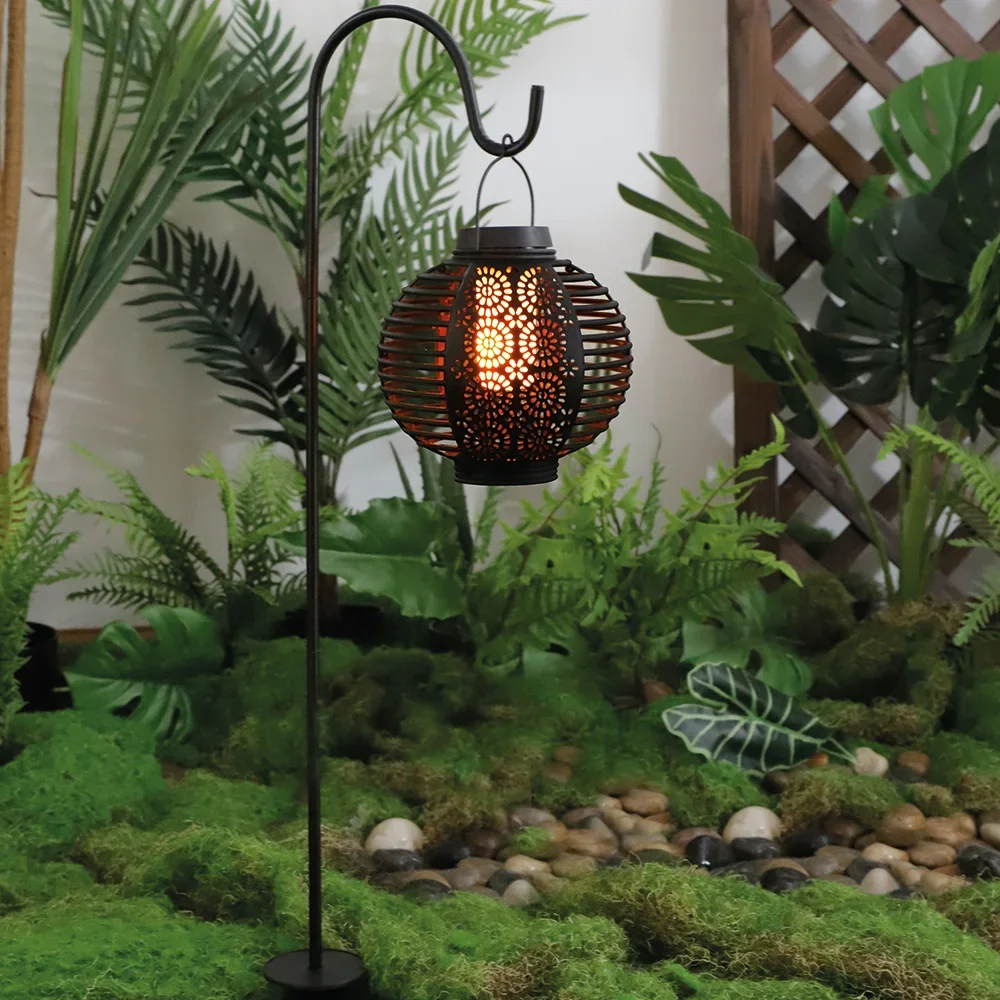 Solar-Laternen "Flame" schwarz, 2er-Set - 0