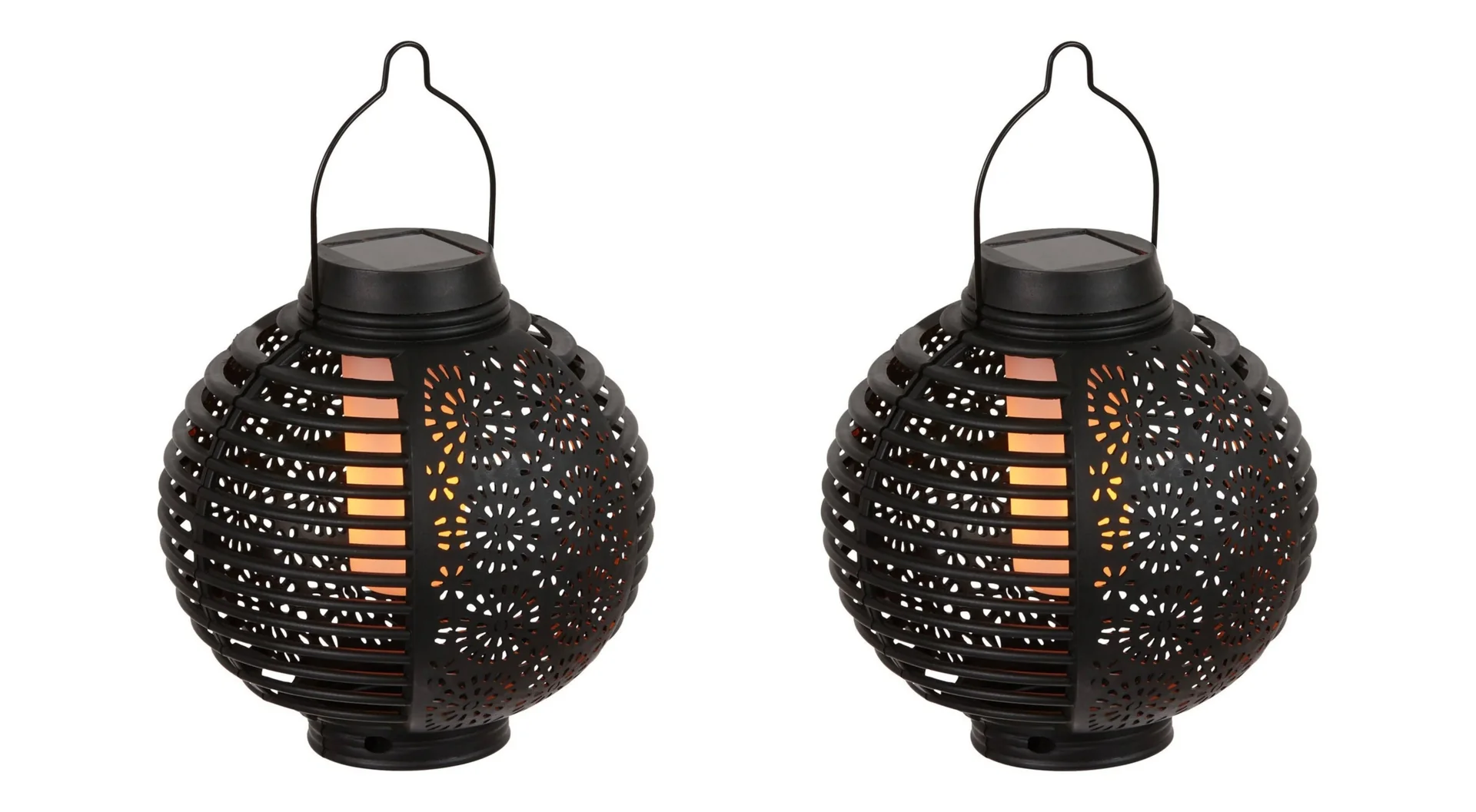 Solar-Laternen "Flame" schwarz, 2er-Set - 2