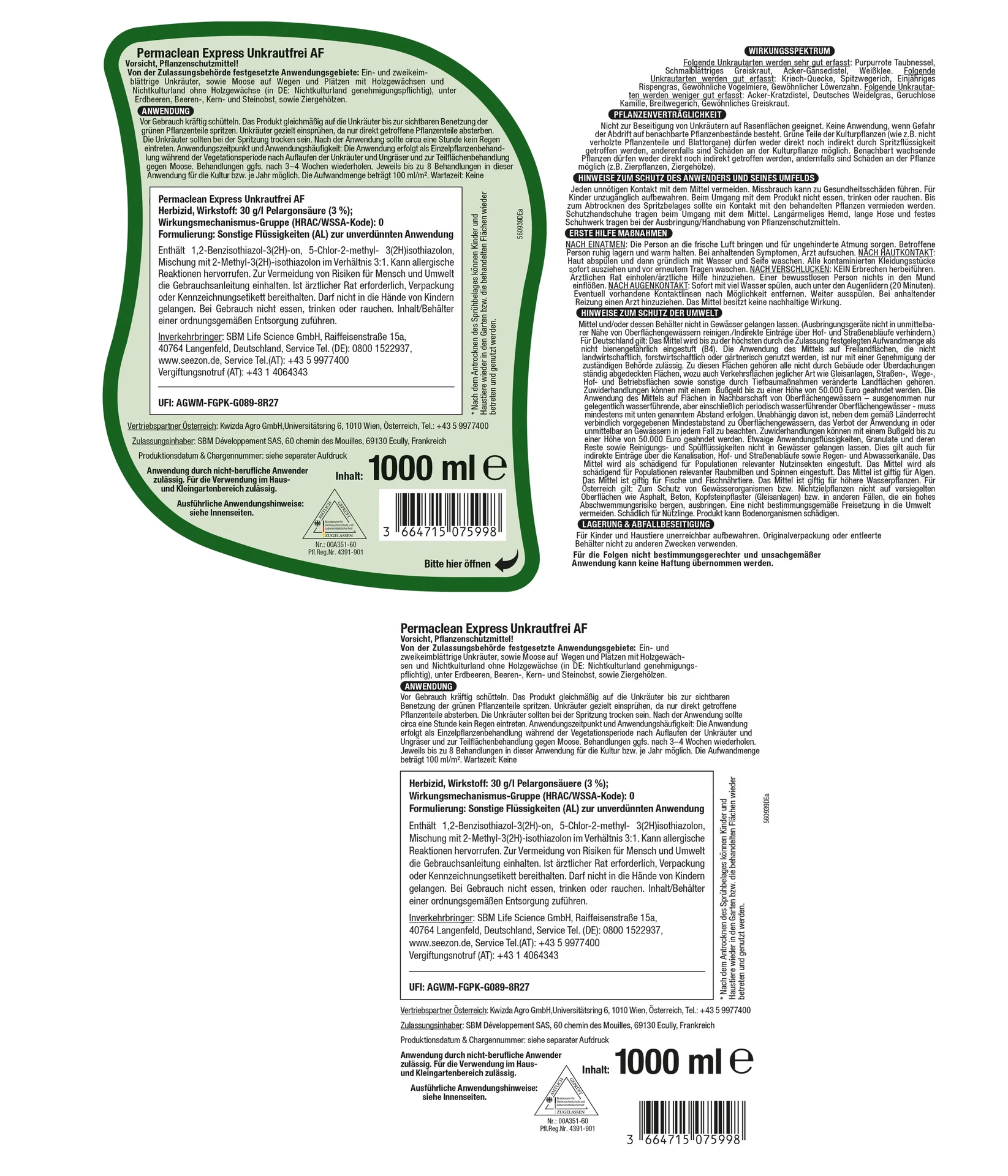 Permaclean Express Unkrautfrei AF 1 L - 6