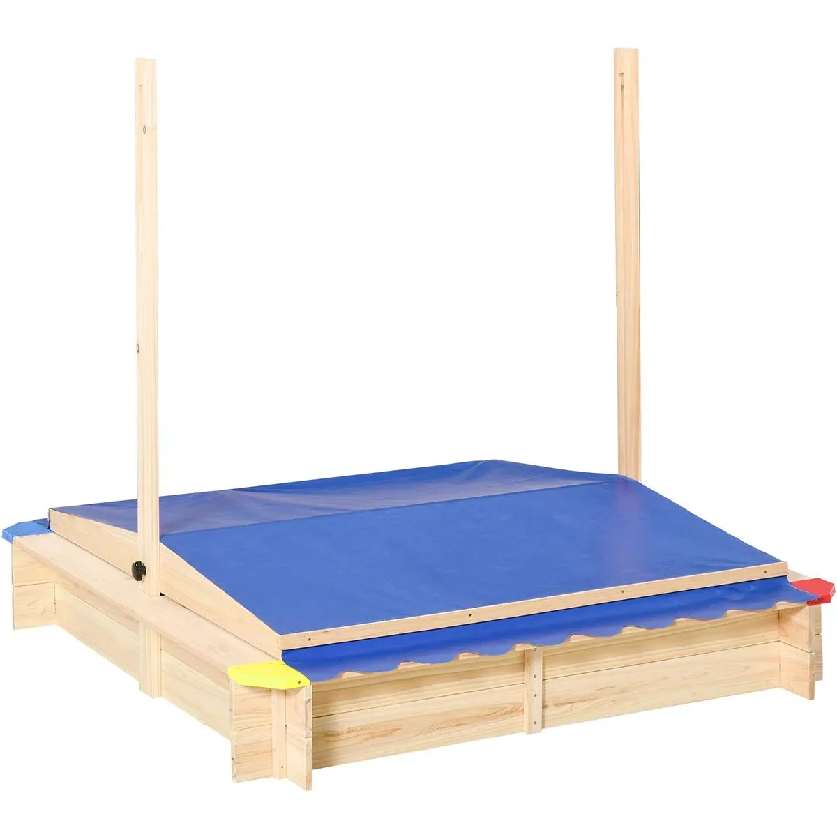 Sandkiste mit verstellbarem Dach naur, blau - 5