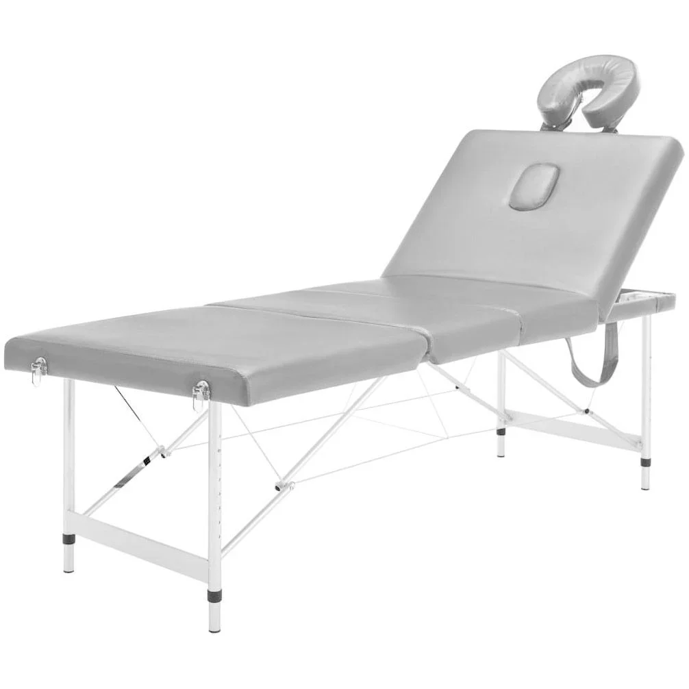 Massageliege mit 4 Zonen 186x68 cm Aluminiumrahmen anthrazit - 0