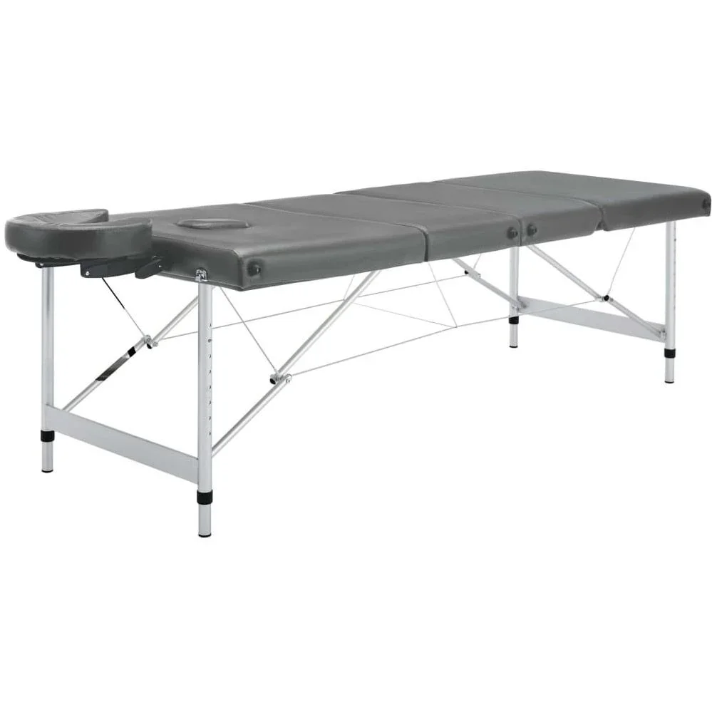 Massageliege mit 4 Zonen 186x68 cm Aluminiumrahmen anthrazit - 2