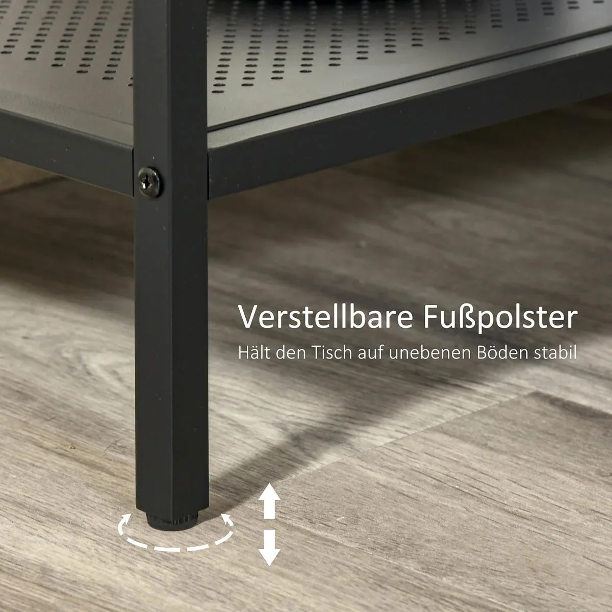 Konsolentisch mit 2 Schubladen Ablageboden Industriedesign Flurtisch Beistelltisch Sideboard für Wohnzimmer Flur Metall - 1