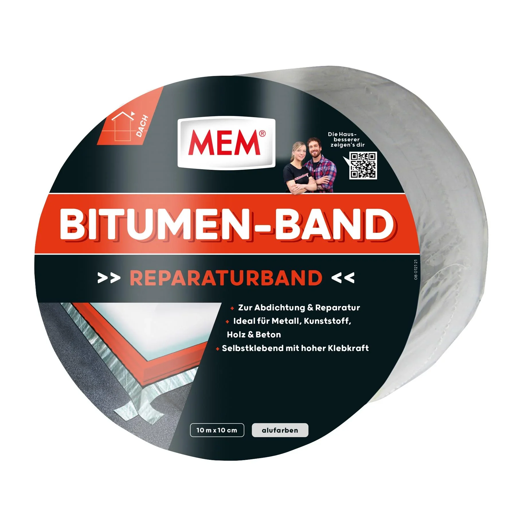 Dach Reparaturband 100 mm x 10 m, Alufarben - 1