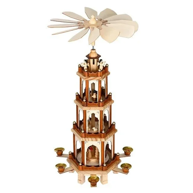 Weihnachtspyramide XL klassisches Holzdesign - 1