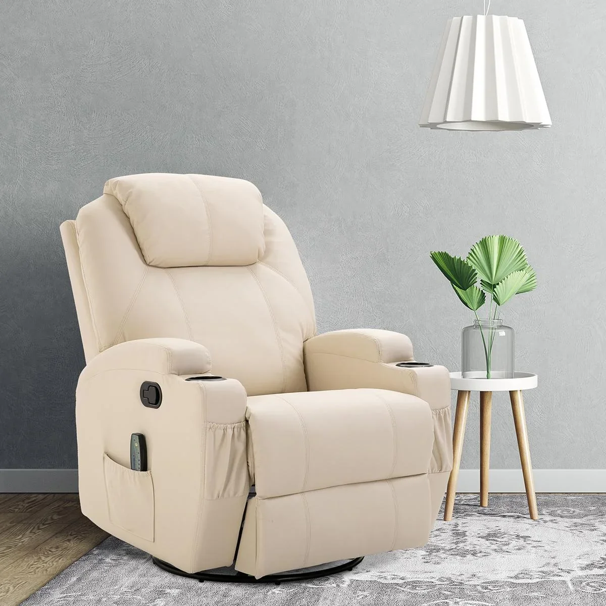 Massagesessel Relaxsessel Fernsehsessel Massagefunktion 5 Massage-Modi Liegefunktion PU-Leder Holz Metall Schaumstoff - 1