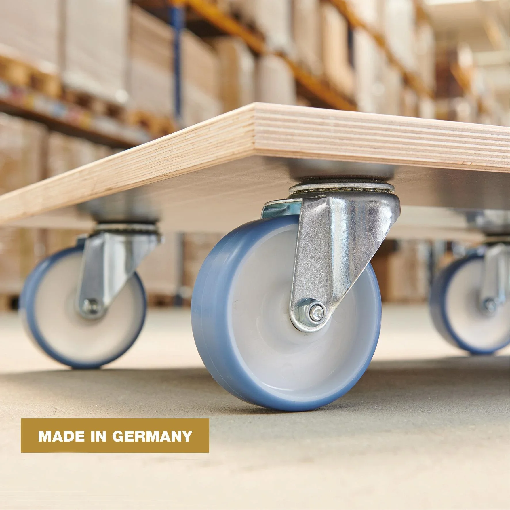 Transporthilfe MM 1145, 59 x 49 x 15 cm, softe Rollen Ø 100 mm, Rollenlager, Platte Maxigrip FSC®, Tragkraft 500 kg - 0