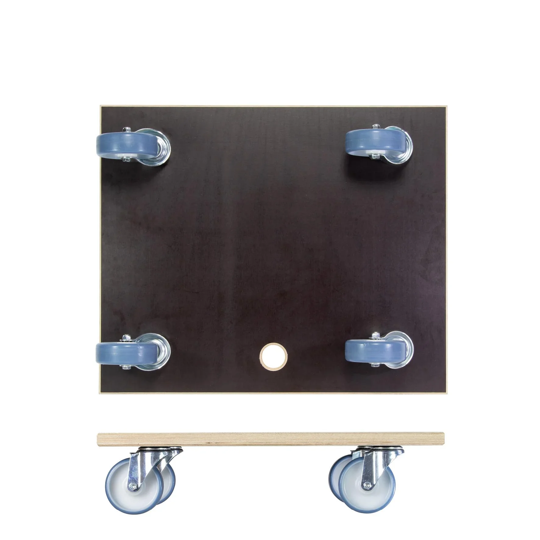 Transporthilfe MM 1145, 59 x 49 x 15 cm, softe Rollen Ø 100 mm, Rollenlager, Platte Maxigrip FSC®, Tragkraft 500 kg - 5