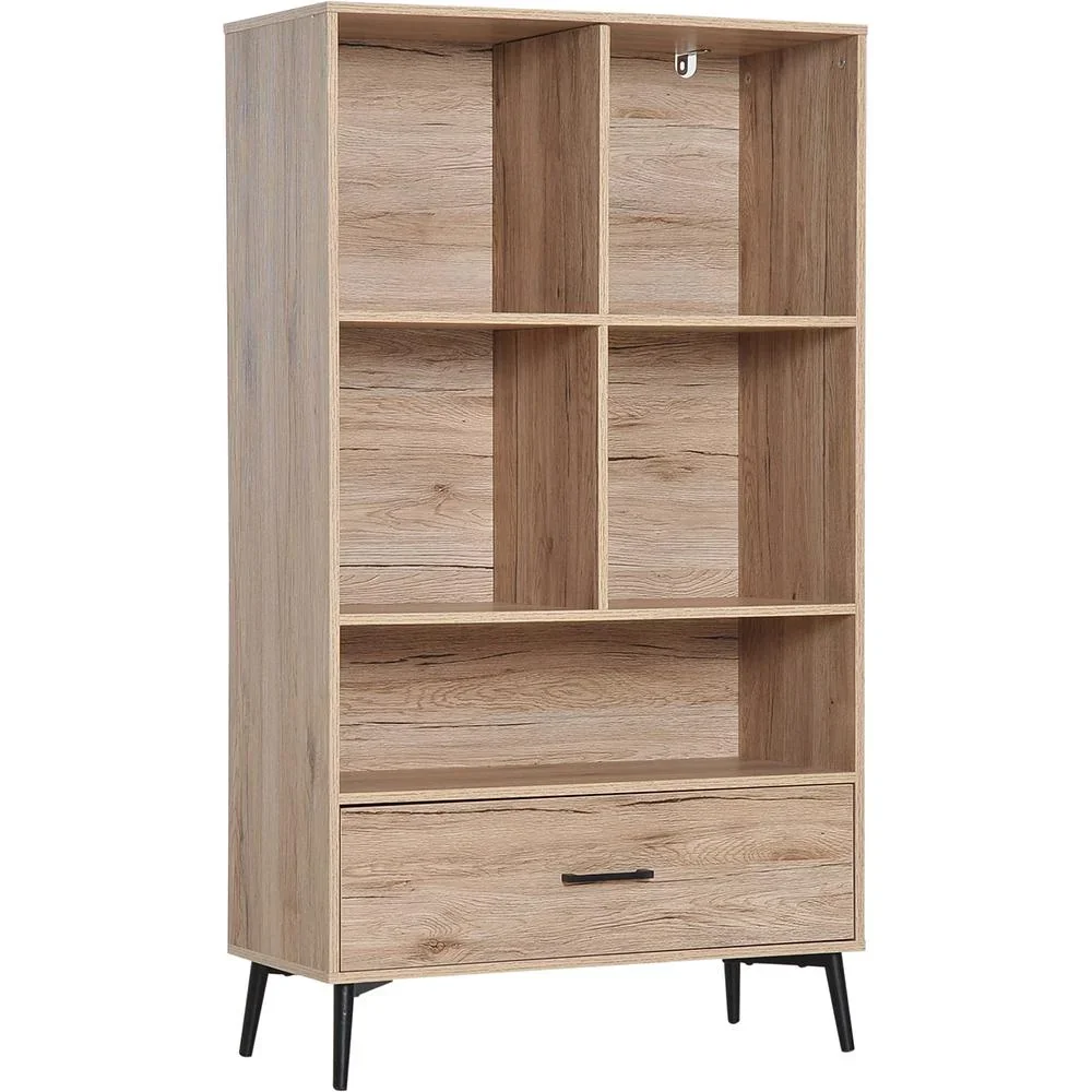 Bücherregal Wandregal Standregal 5 Fächer Eichenholz - 1