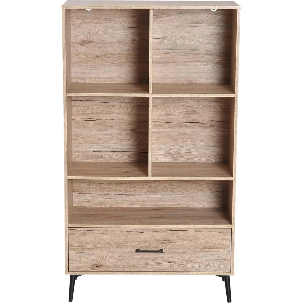 Bücherregal Wandregal Standregal 5 Fächer Eichenholz - 2