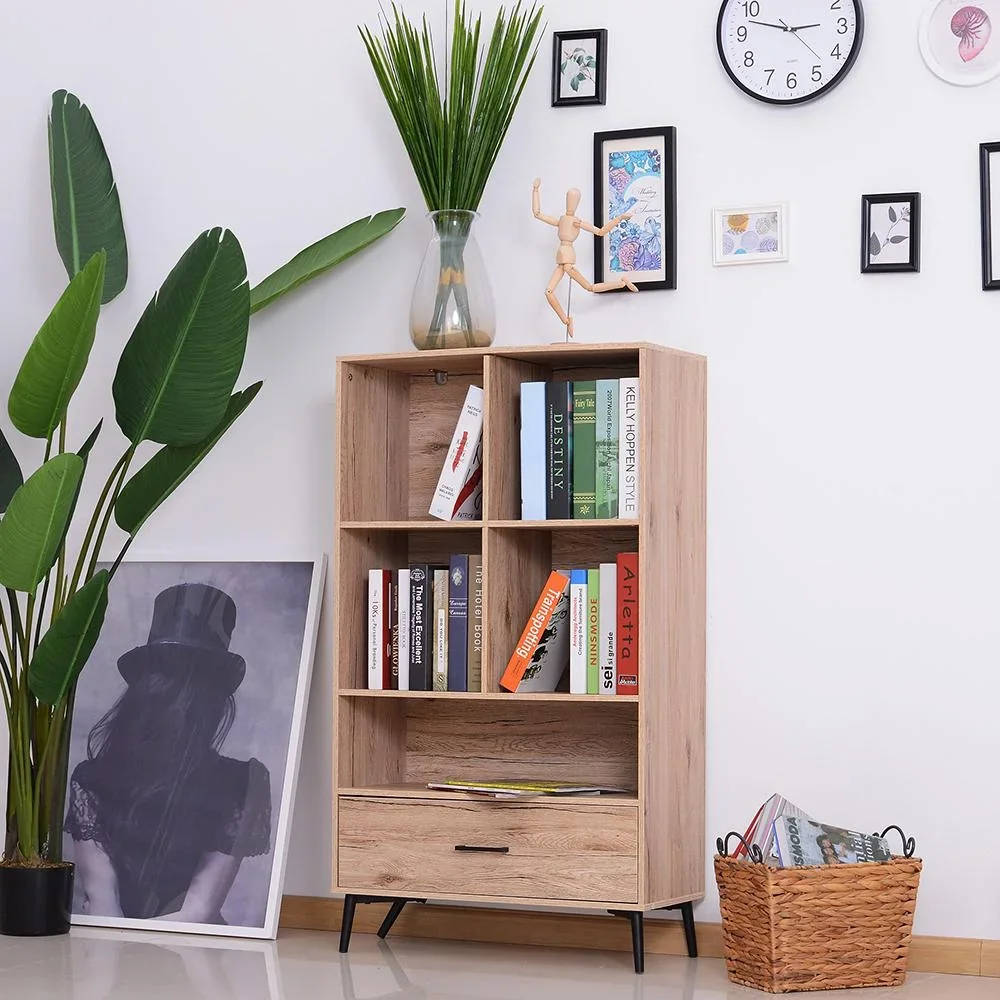 Bücherregal Wandregal Standregal 5 Fächer Eichenholz - 4