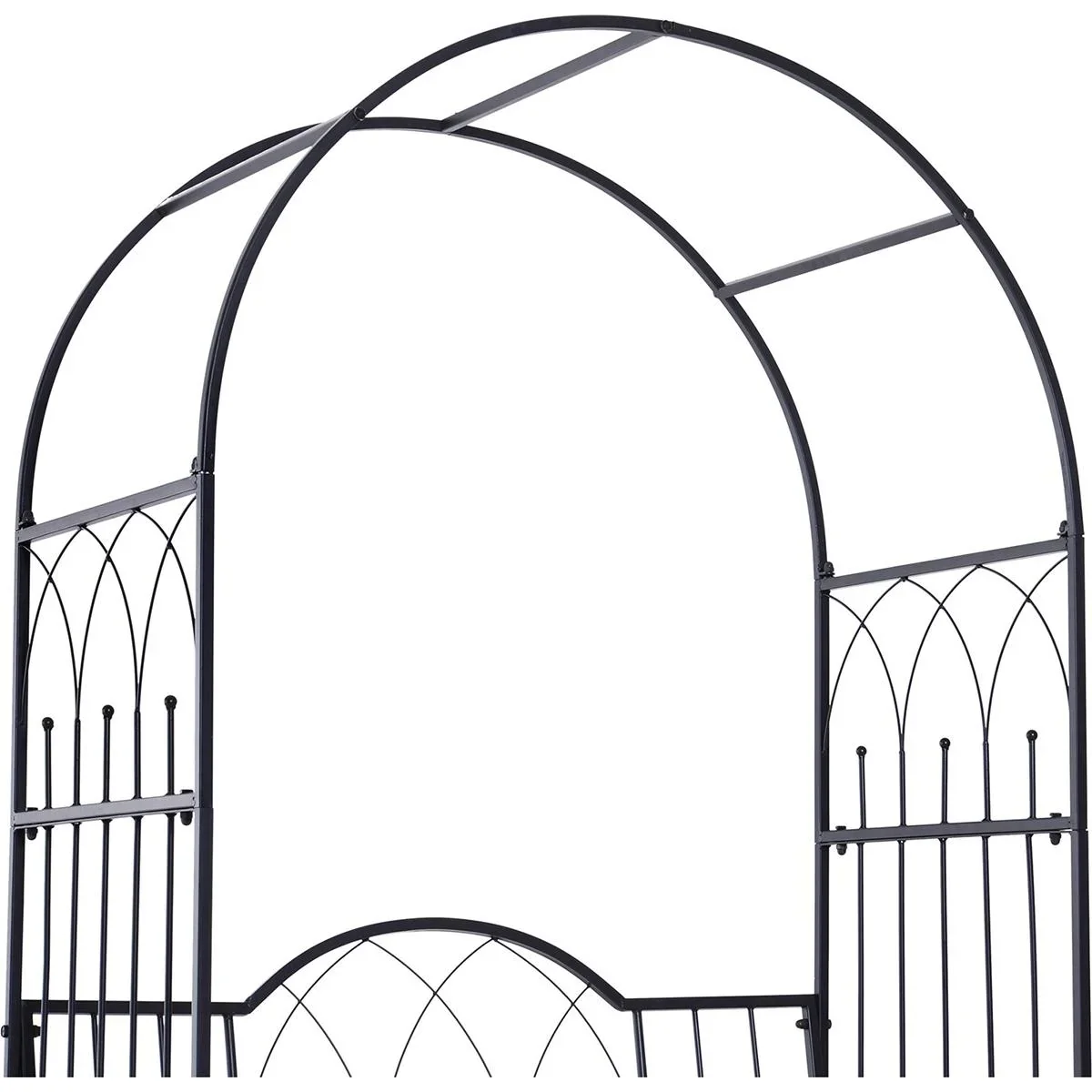 Bank mit Rosenbogen schwarz - 4