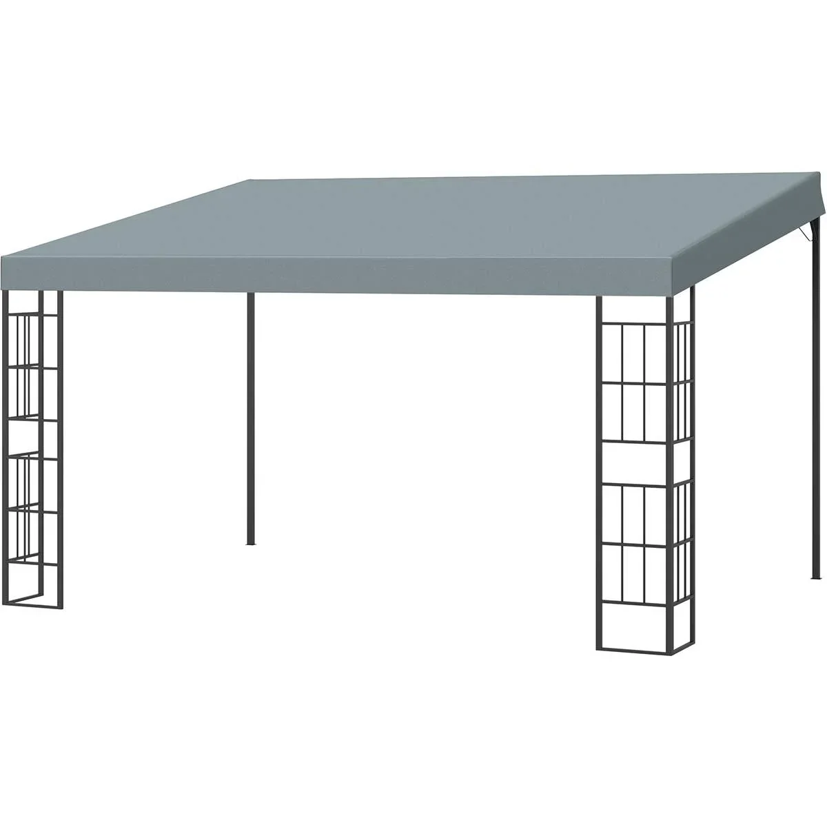 Pavillon 4 x 3 m Partyzelt Stahl Polyester Grau - 1