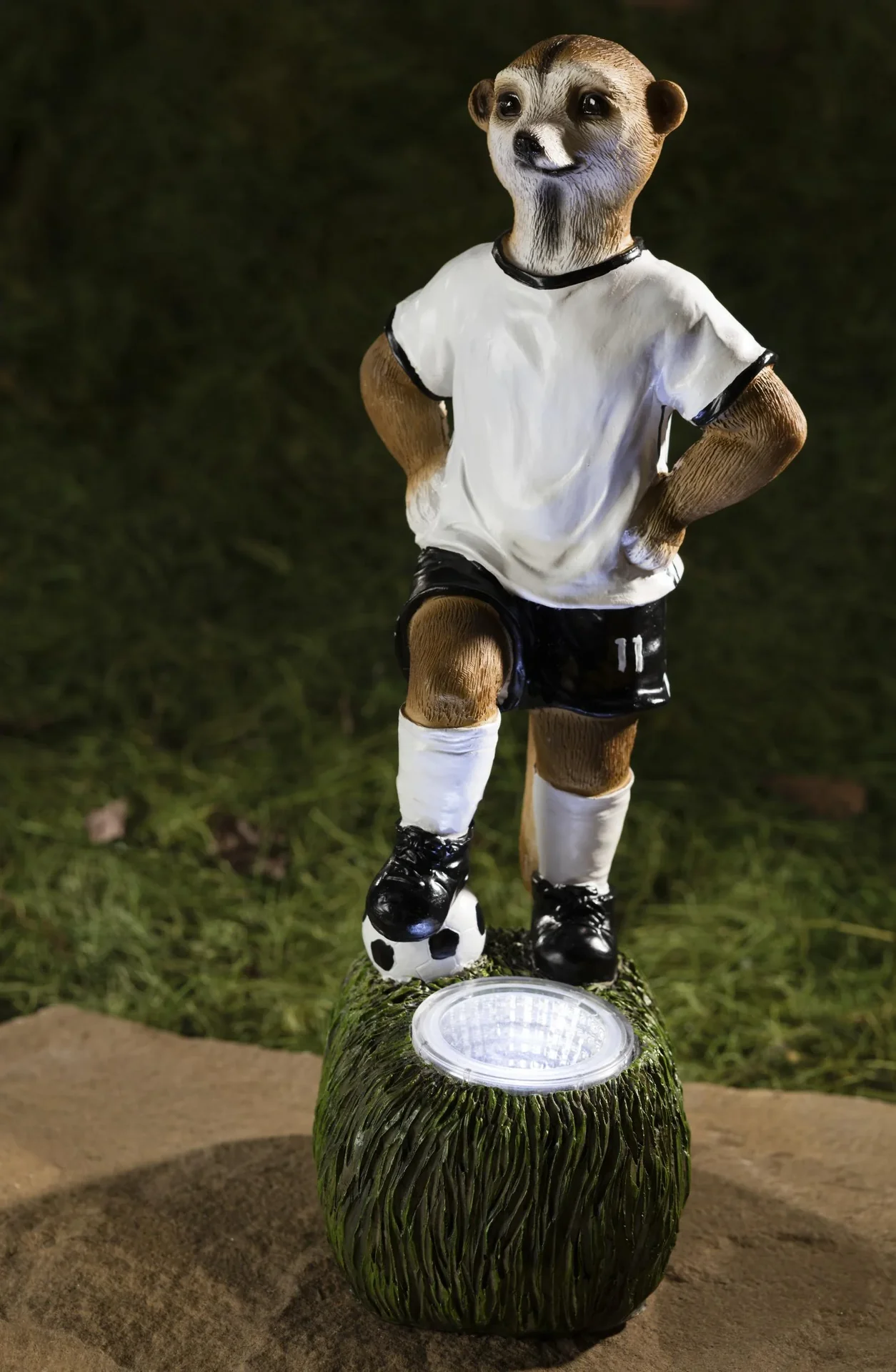 Solar Erdmännchen Figur "Miro" und LED Lichterkette mit 50 Fußbällen - 4