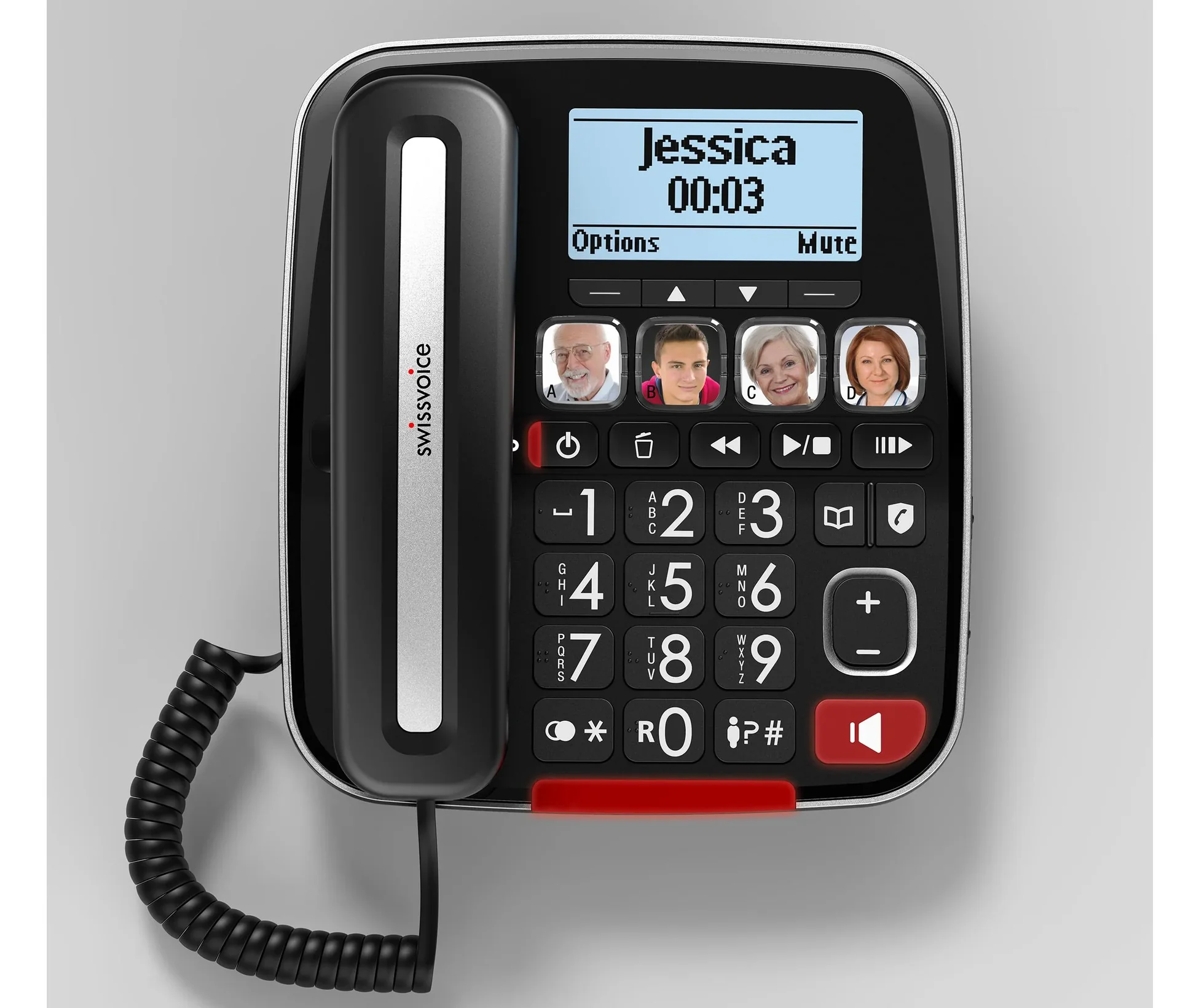 Senioren-Schnurlos-Telefon mit großen Tasten und hörgerätekompatibel - 0