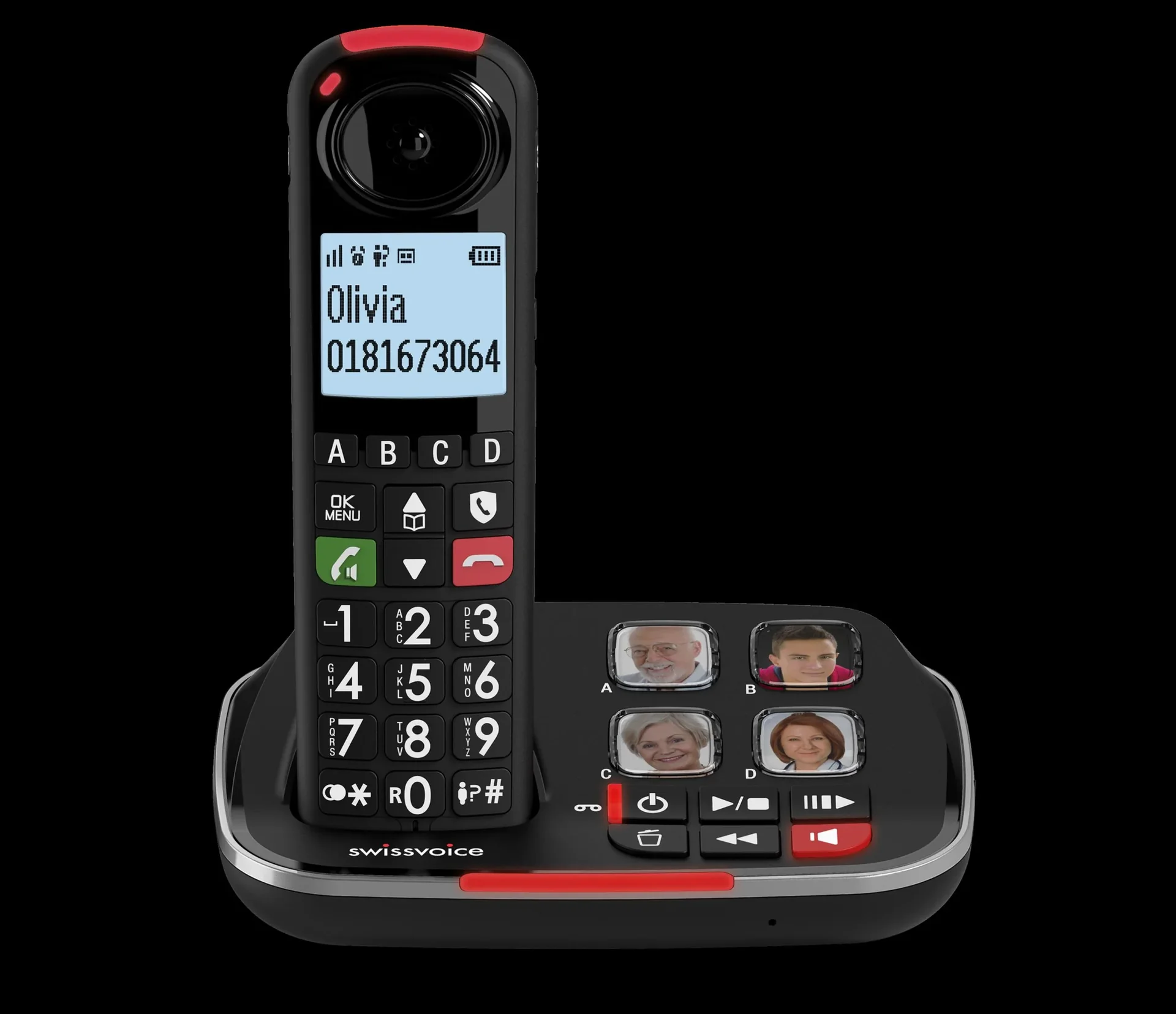 Senioren-Schnurlos-Telefon mit großen Tasten und hörgerätekompatibel - 1