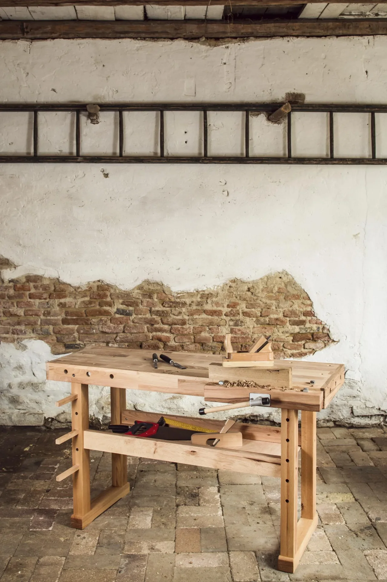 Hobelbank mit Kufenfüßen, 140 cm - 2