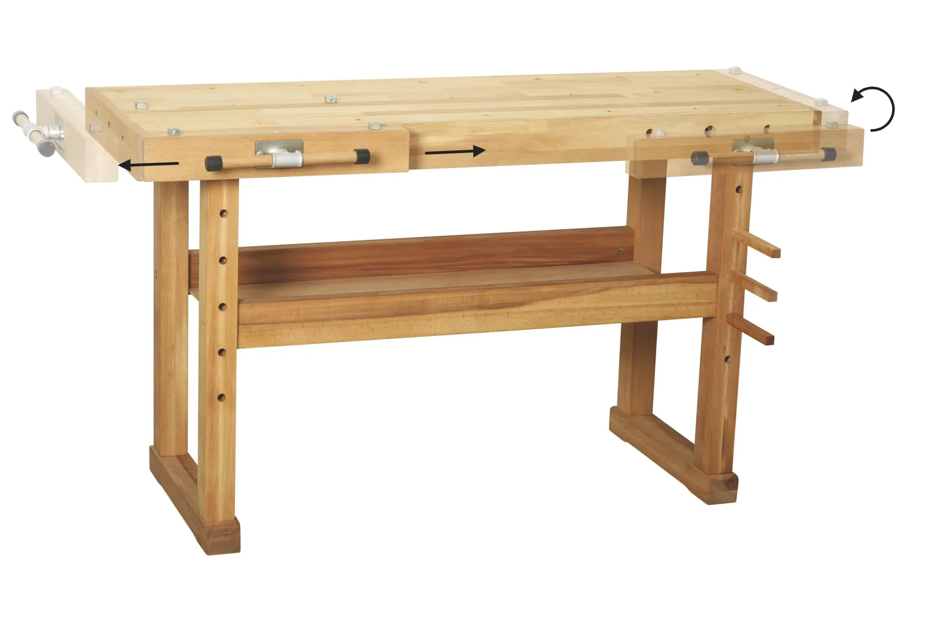 Hobelbank mit Kufenfüßen, 140 cm - 3