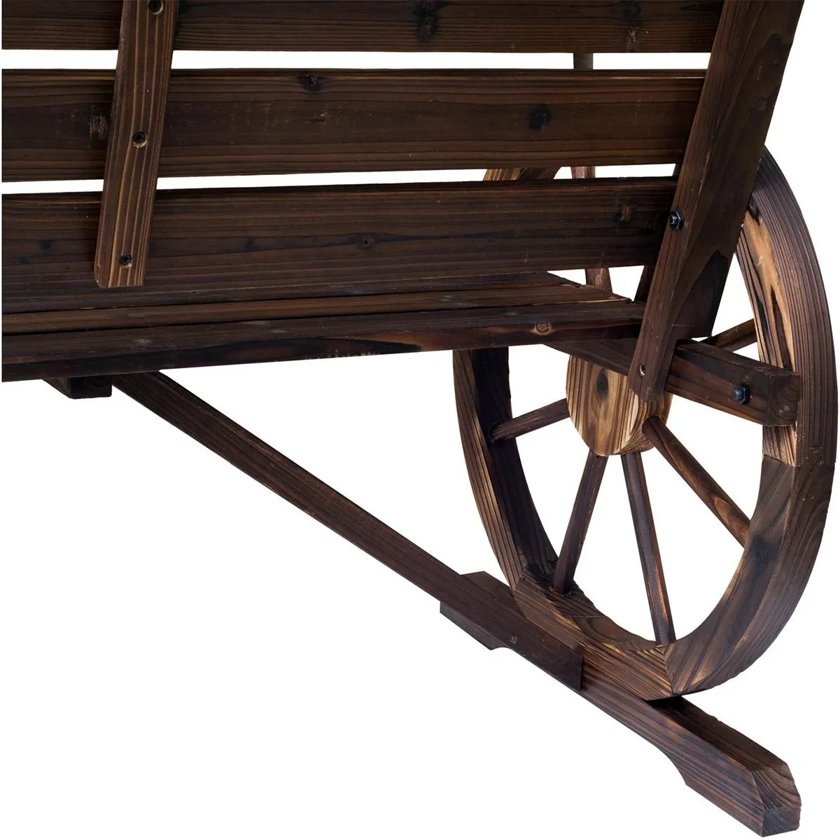 Gartenbank im Wagenrad-Design braun - 2