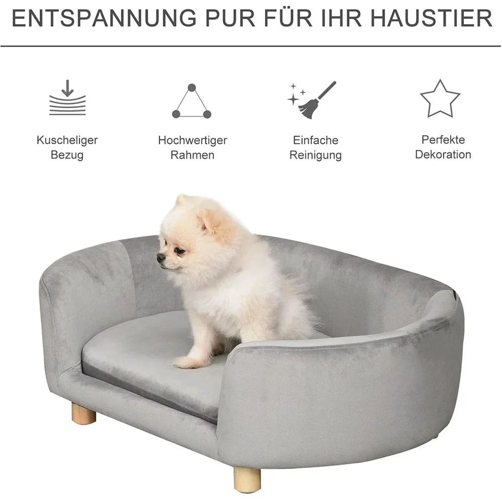 Haustiersofa für Hunde und Katzen hellgrau - 2