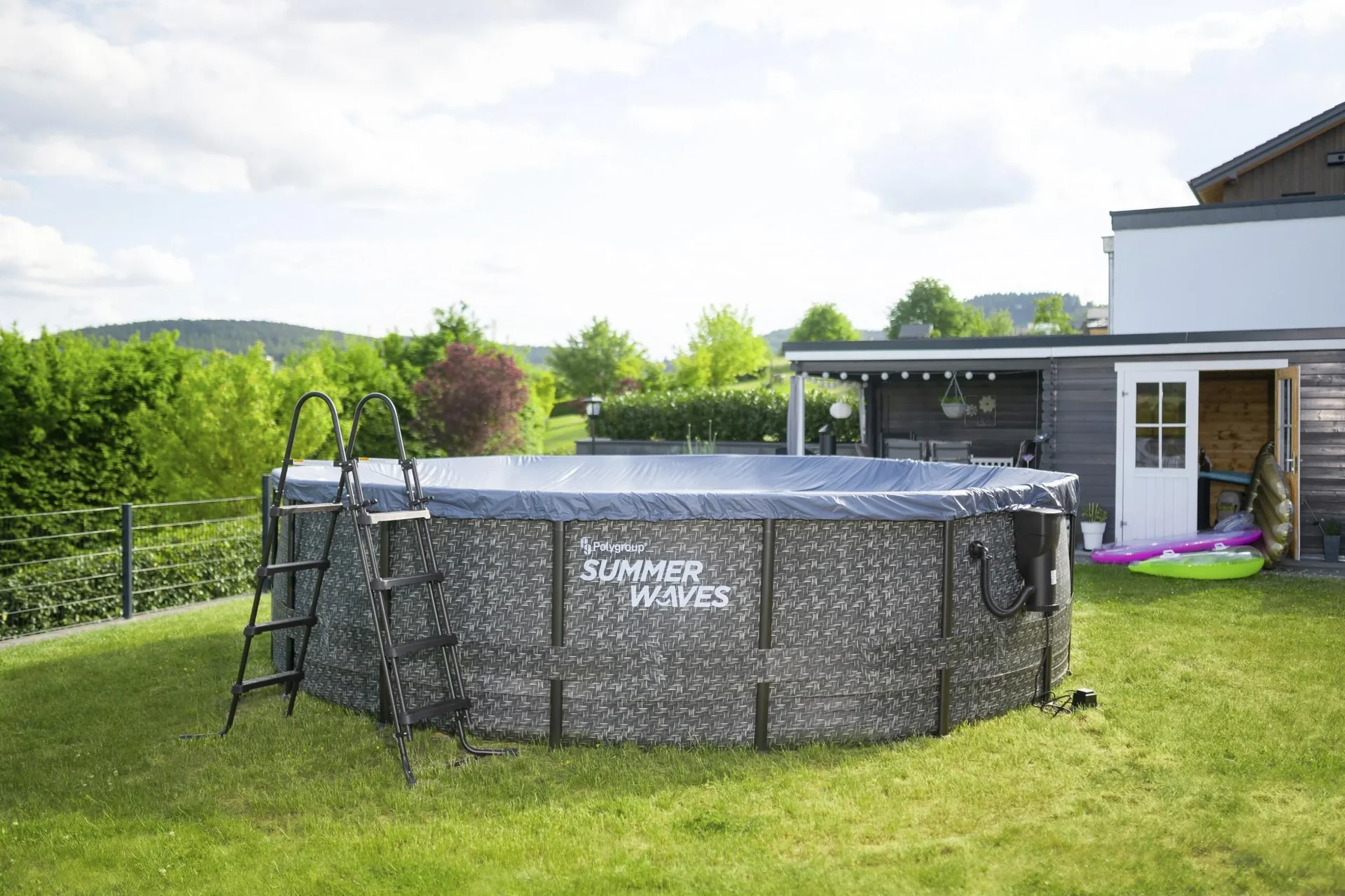 Aufstellpoool Framepool-Set, 488 x 122 cm, Rattan-Optik, inklusive Filterpumpe - 4